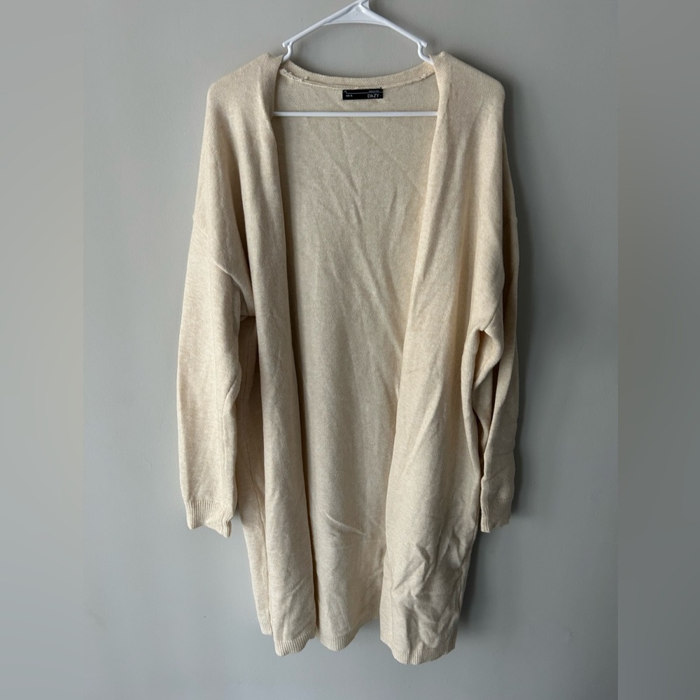 Cream midi length cardigan